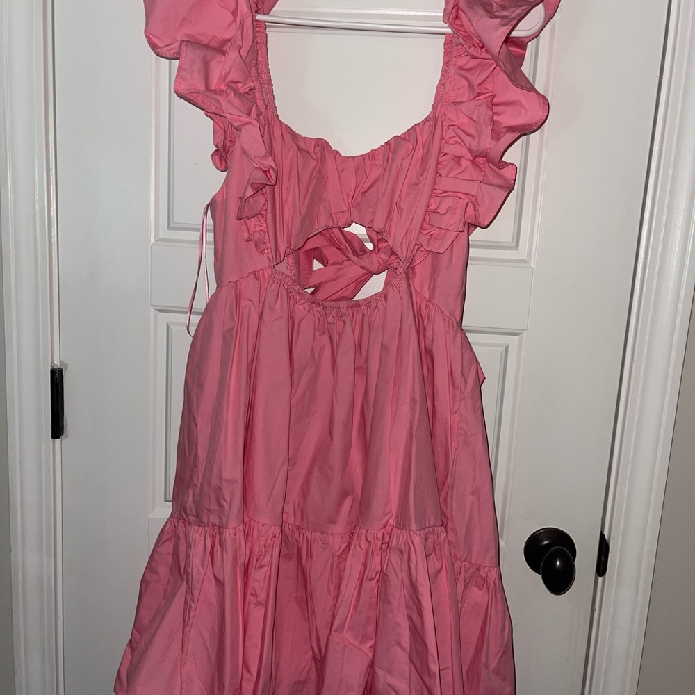 Chic Pink Ruffled Dress